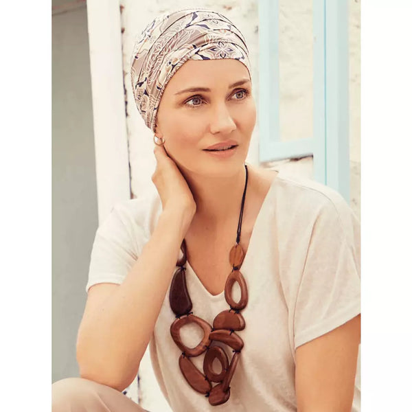 Turban Yoga print 815 BEIGE ORNAMENTS